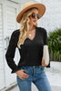 V-Neck Flounce Sleeve Lace Top test