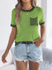 Round Neck Short Sleeve Knit Top test