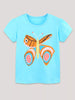 Children's Butterfly Graphic Short Sleeve T-Shirt test