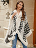 Fuzzy Checkered Long Sleeve Poncho test