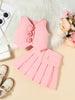 Children's Floral Decor Vest & Pleated Skirt Set test