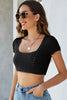 Lace-Up Openwork Square Neck Sweater test