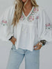 Flower V Neck Babydoll Blouse test