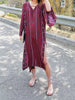 Bohemian Print Midi Dress with Side Slits test