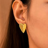 Stainless Steel Heart Leaf Stud Earring test