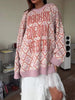 Letter Round Neck Long Sleeve Sweater test