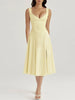 Scalloped V-Neck Midi Dress with Back Lace-Up test