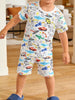 Children's Cartoon Vehicle Print Tee and Shorts Set test