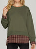 Plaid Patchwork Drop Shoulder Sweatshirt test
