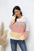 Angel Wings Waffle-Knit Round Neck Dropped Shoulder Color Block Sweater test