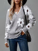 Floral V-Neck Long Sleeve Sweater test