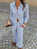 Striped Button Up Shirt and Pants Set test