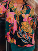 Floral Print Smocked Cuffs Puff Sleeve Blouse test