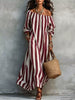 Off-Shoulder Striped Dress with Pockets test