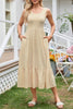 Round Neck Wide Strap Tank Dress test