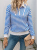 Striped Quarter Zip Long Sleeve Hoodie test