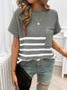 Striped Round Neck Short Sleeve Sweater test