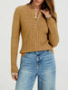 Button Detail Ribbed Knit Top test