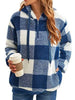 Full Size Plaid Sherpa Drawstring Hoodie Plus Size test