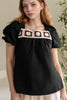 Flower Crochet Square Neck Puff Sleeve Blouse test