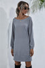 Waffle-Knit Boat Neck Mini Dress test
