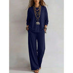 Women's Batwing-Sleeve Oversized Top & Wide-Leg Pants Set