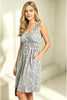 Double Take Printed Sleeveless Front Button Ruched Waist Side Slit Casual Magic Dress with Pockets test