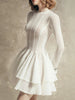 Layered Round Neck Long Sleeve Dress test