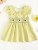 Children's Gingham Ruffle Dress with Floral Appliques test