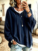 Drawstring Ribbed Knit Hoodie test