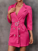 Double-Breasted Blazer Dress with Embellished Belt test