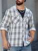 Men's Casual Plaid Long Sleeve Shirt test