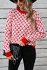 Angel Wings Contrast Round Neck Dropped Shoulder Sweater test