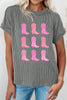 Boots Graphic Striped Round Neck Short Sleeve T-Shirt test