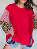 Striped Patchwork Sleeve Colorblock Sweatshirt test