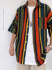 Men's Plus Size Striped Half Sleeve Shirt test
