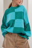 Color Block Round Neck Long Sleeve Sweater test
