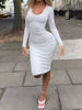 Ruched Long Sleeve Bodycon Midi Dress test
