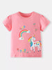 Children's Unicorn Rainbow Graphic Short Sleeve T-Shirt test