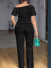Full Size Glitter Off-Shoulder Short Sleeve Top and Pants Set Plus Size test