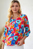 Floral V-Neck Three-Quarter Sleeve Top test