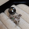 925 Sterling Silver Zircon Pearl Ring test