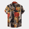 Men's Plus Size Abstract Print Short Sleeve Button-Up Casual Shirt test