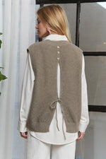 ADORA Round Neck Vest with Slight Open Back - Shopimist