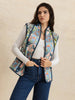 Printed Patchwork Contrast Piping Vest test