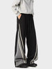 Men's Plus Size Striped Drawstring Wide Leg Casual Pants test