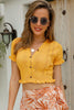 Buttoned Frill Hem Cropped Knit Top test