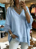 Full Size Fringe Trim V-Neck Loose Fit Blouse Plus Size test