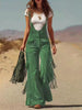 Fringe Detail Flare Leg Overalls test