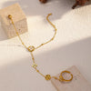 18K Gold-Plated Clover Charm Hand Chain Bracelet test